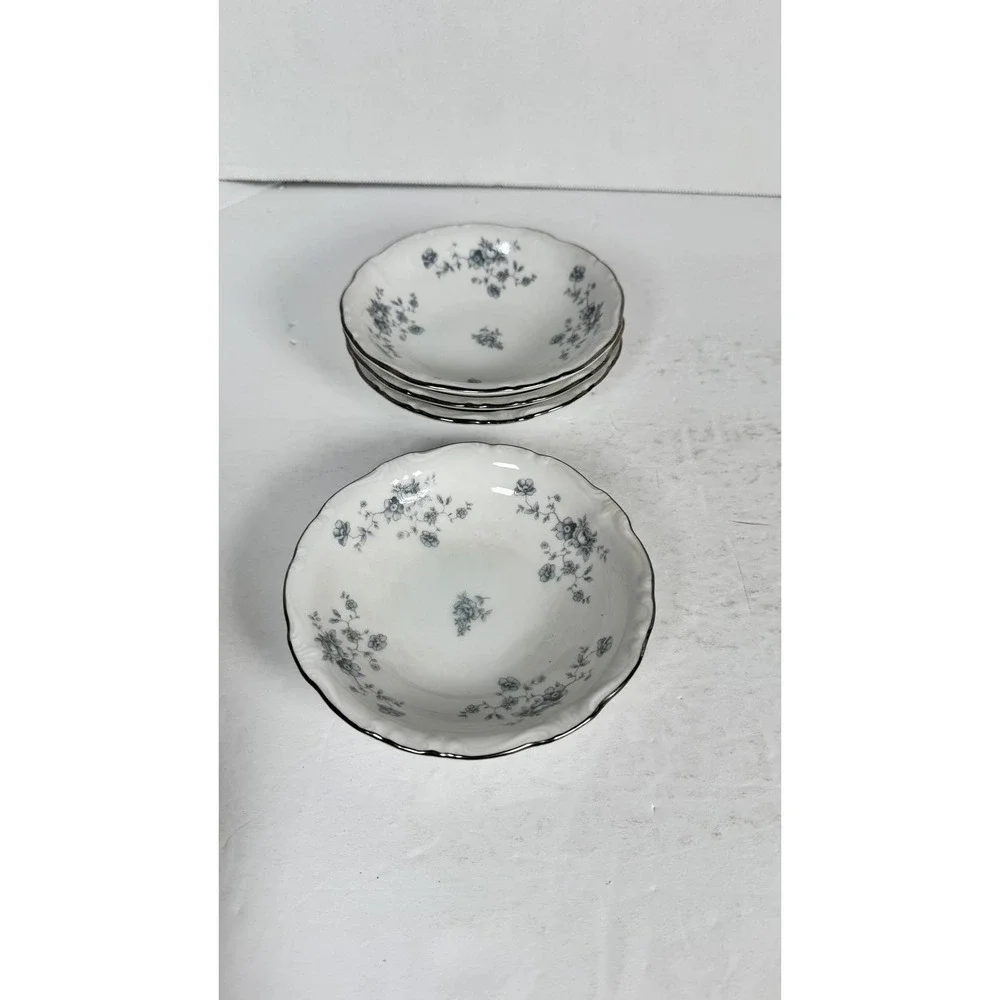 Johann Haviland Blue Garland Bavaria Germany Fruit Dessert Bowls‎ Set 4